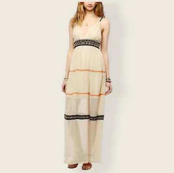 embroidered gauze maxi dress The Sea Is Calling Embroidered Maxi Dress Small / Seagreen